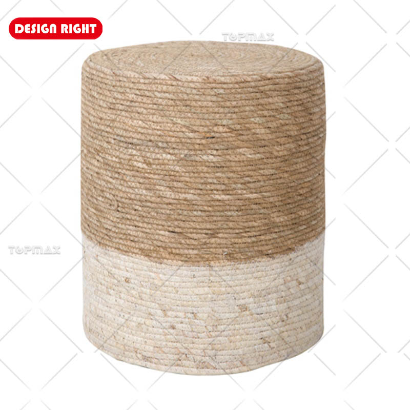 Natural Grass Round Ottoman​ Handmade Pouf Ottoman 72370