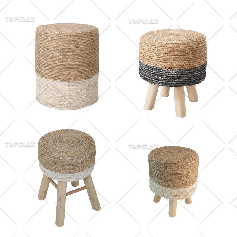 Natural Grass Round Ottoman​ Handmade Pouf Ottoman 72370