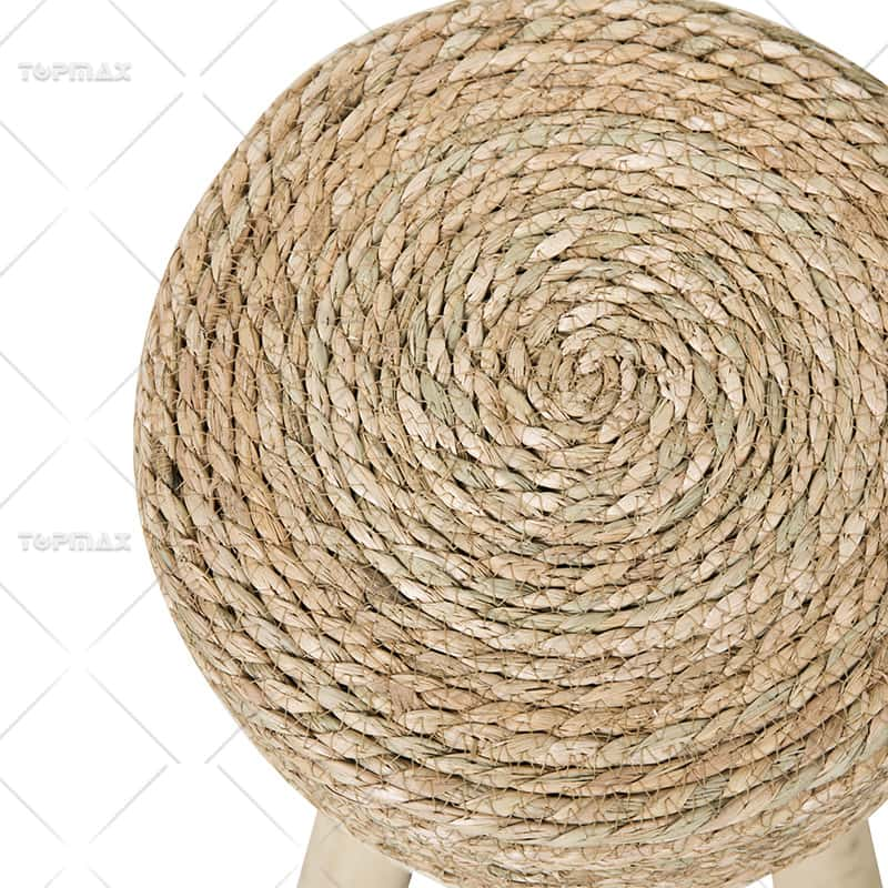 Natural Grass Round Ottoman​ Handmade Pouf Ottoman 72370