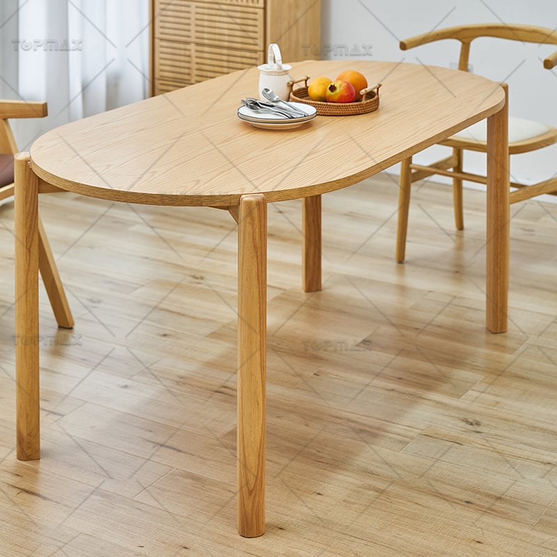 Rustic Wood Dining Table Rubber Wood Restaurant Dining Table MDF Natural SD11193