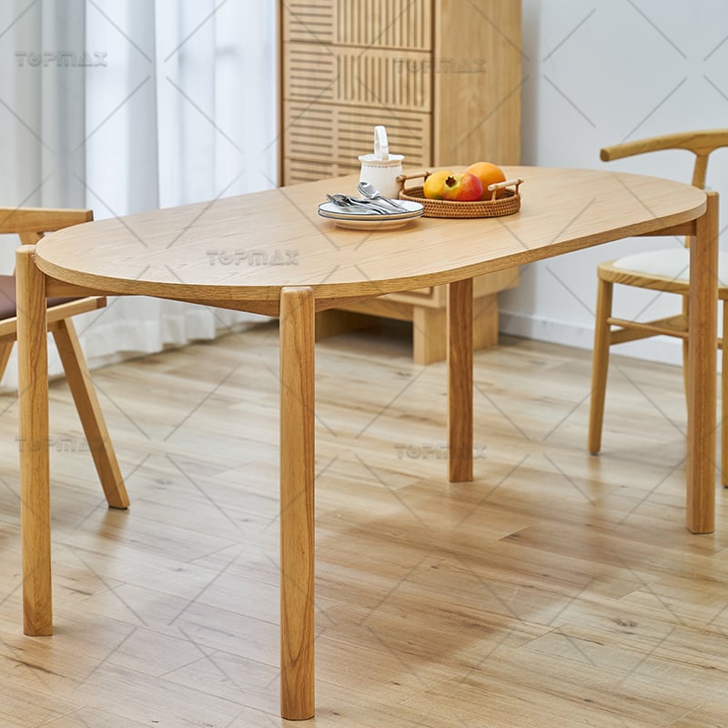 Rustic Wood Dining Table Rubber Wood Restaurant Dining Table MDF Natural SD11193