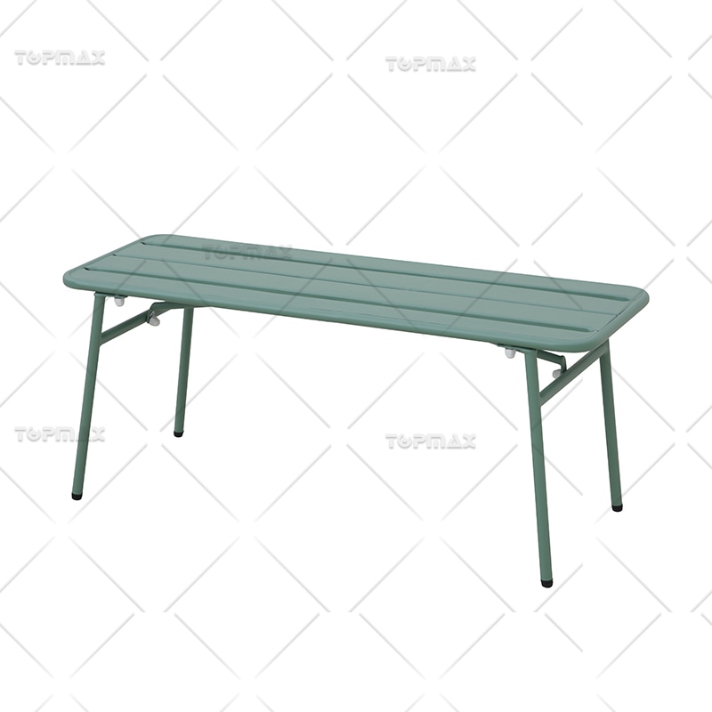 Garden Table And Bench Set Steel Slat Rectangular Outdoor Bench Table Set 24184-SET3