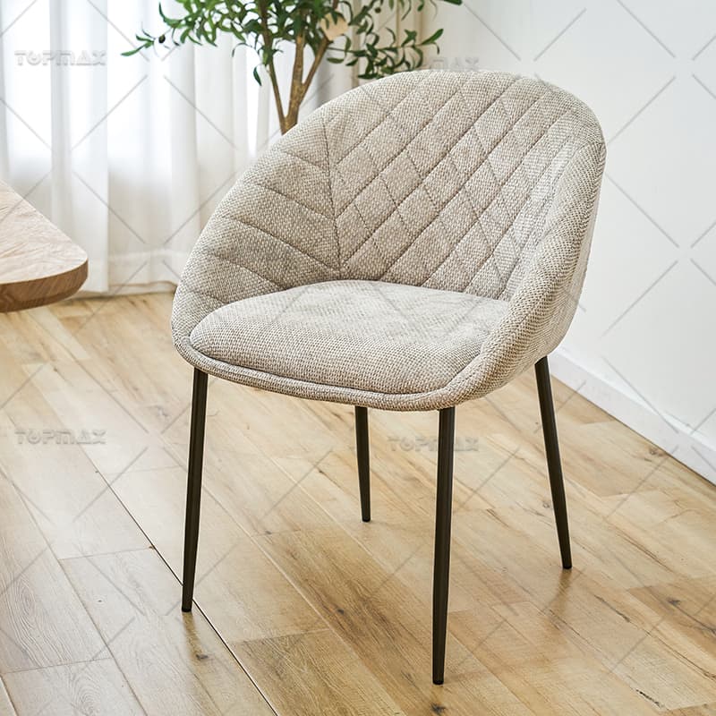 White Modern Dining Chairs PVC Metal Cream Upholstered Dining Chairs 80445A