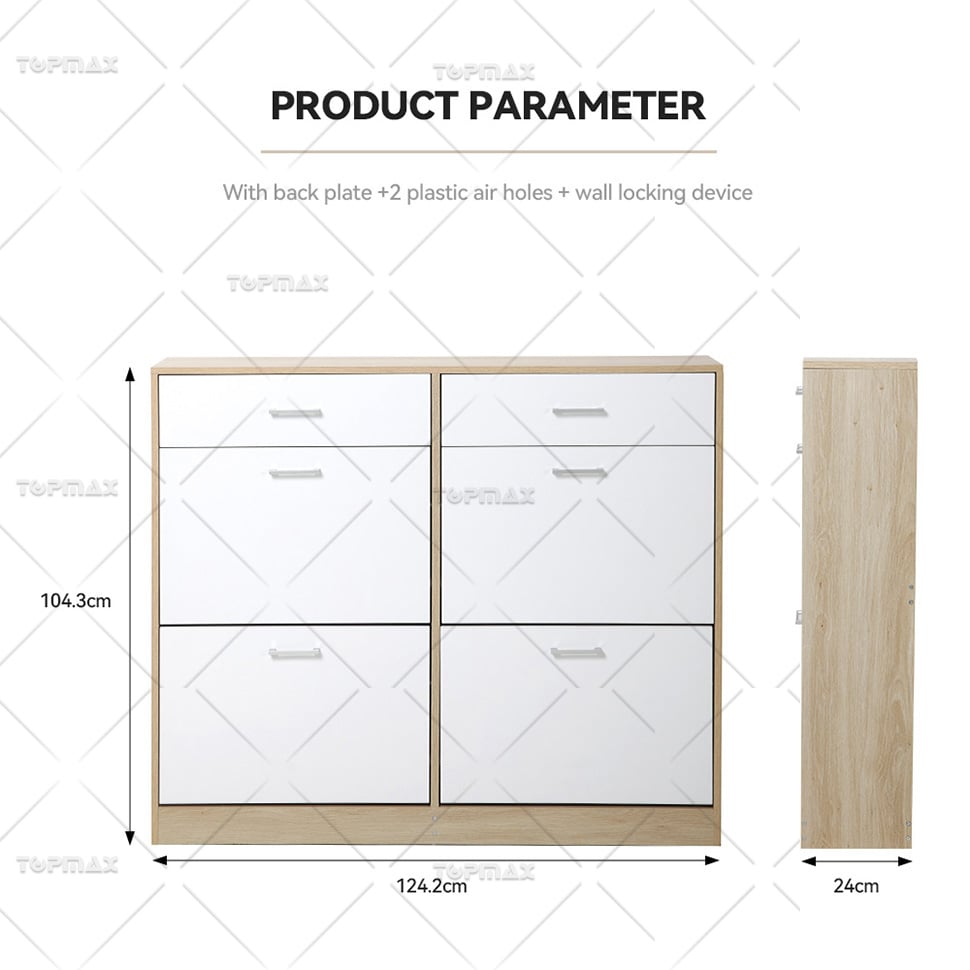 Shoe Cabinet PB Board Shoe Storage Cabinet with 2 Drawers 20940J-B