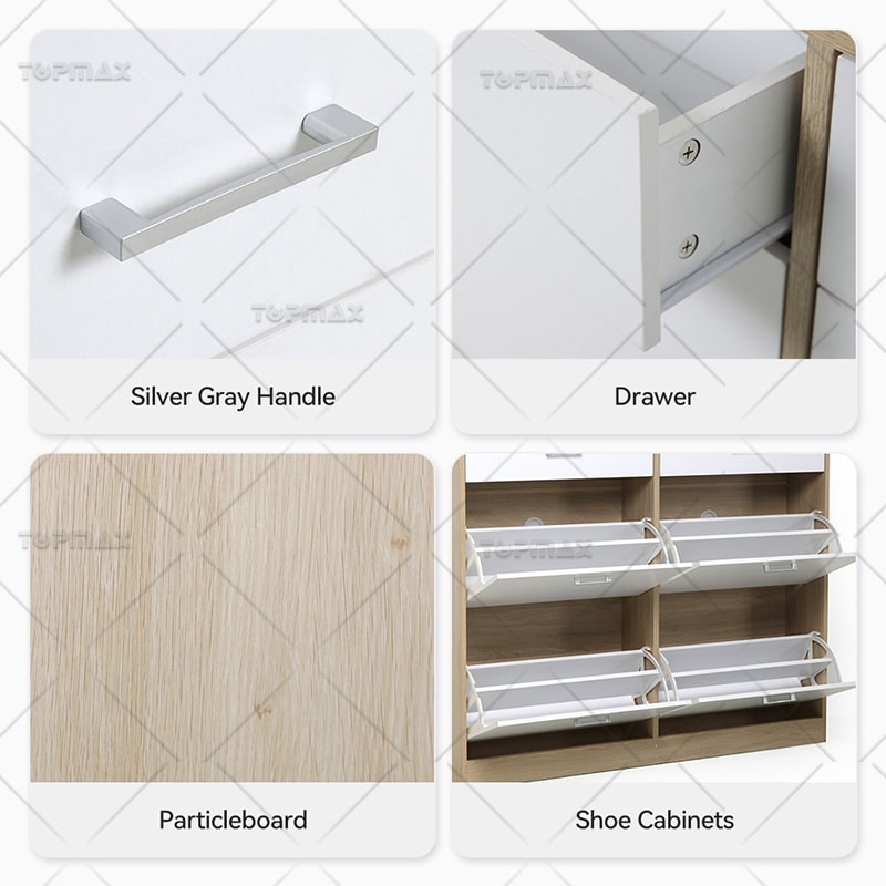Shoe Cabinet PB Board Shoe Storage Cabinet with 2 Drawers 20940J-B