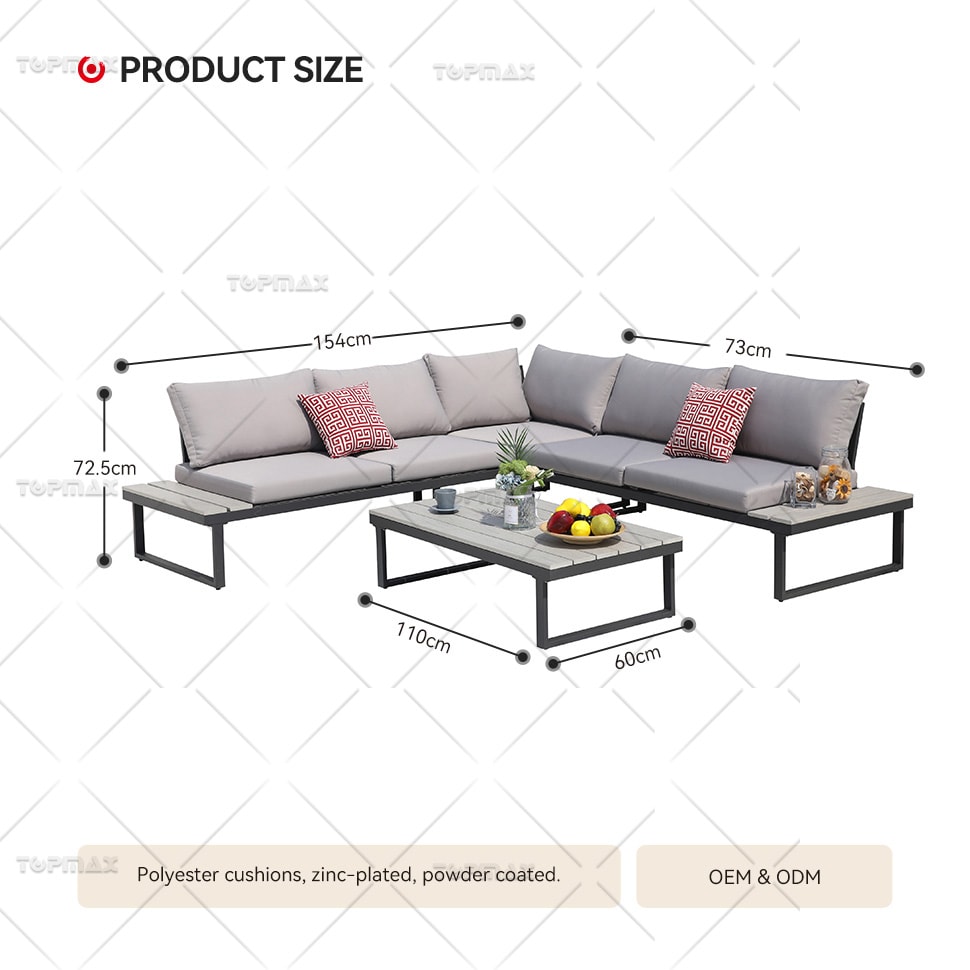 Corner Garden Set Steel Garden Furniture Corner Sofa Multi Combined Design 24381-SET4
