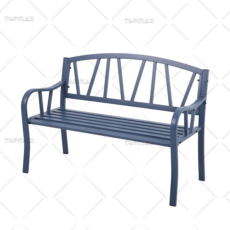 Modern Outdoor Bench Powder Coated Patio Steel Bench Sturdy 21211ST-S
