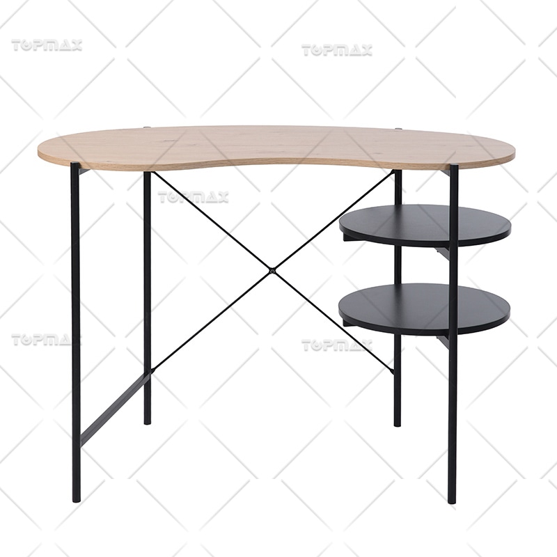 Contemporary Computer Desk  Compact Computer Table Two-Tier Shelves 27793