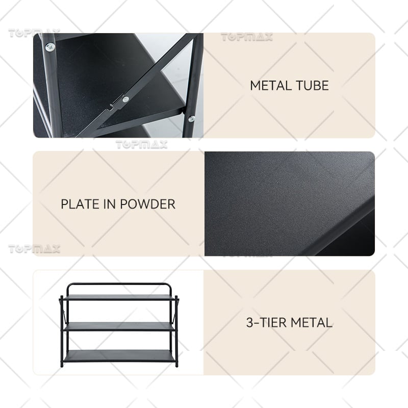 Steel Shoe Rack Powder Coating Foldable Shoe Rack 89391A-3