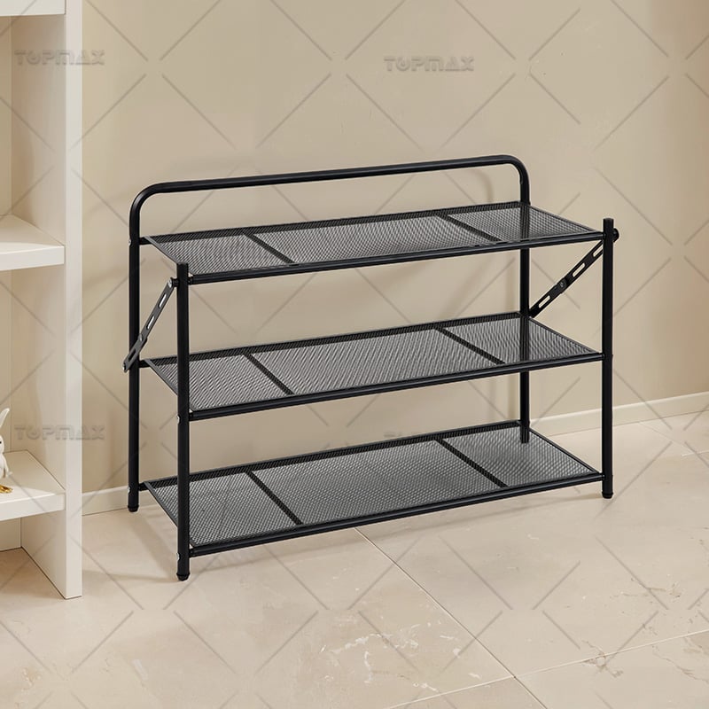 Metal Shoe Rack Foldable Modern Shoe Rack Steel 89391B-3