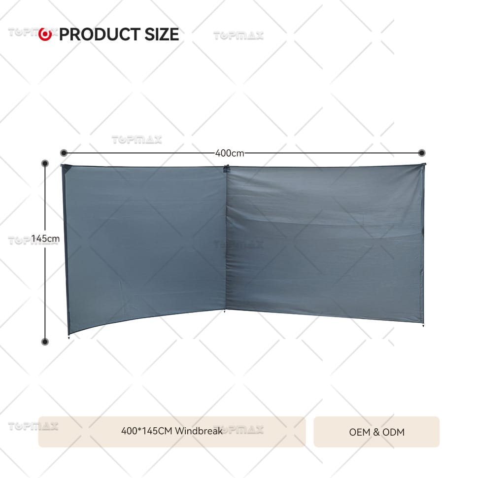 400*145CM Retractable Patio Windbreak For Garden Steel PA Coating 60396A