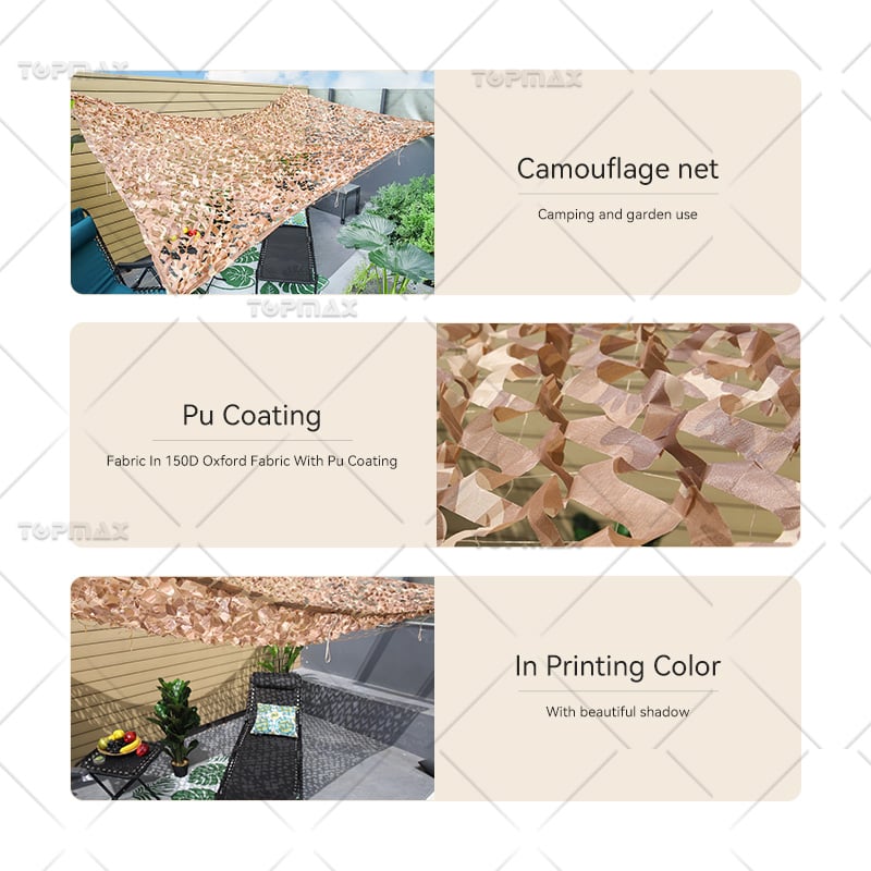 Outdoor Sunshade Rectangle Camouflage Patio Sunshade Oxford Fabric 60486S2-P