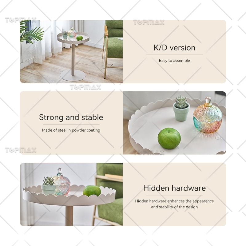 Steel Side Table Powder Coating Small Metal Side Table 62305C-40